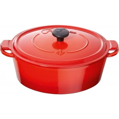 Afbeelding van Braadpan Fontignac Mains Libres Ovaal Rood 29 cm
