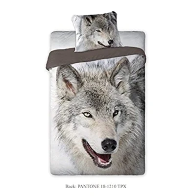 Afbeelding van Animal Pictures Wolf Dekbedovertrek Eenpersoons 140 x 200 cm Multi