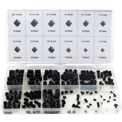 Afbeelding van Dragon Tools Inbus Borgschroeven Stelschroeven Assortiment 200 delig