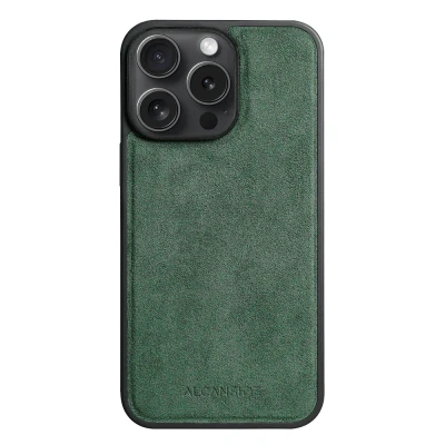 Afbeelding van iPhone 14 Pro Max Alcantara Case With MagSafe Magnet Midnight Green