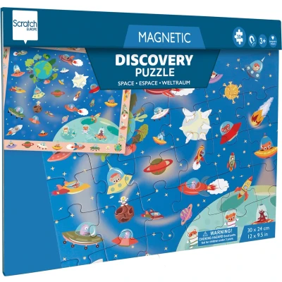 Afbeelding van Scratch Magnetische puzzel 2 in 1 Ruimte 30 stukjes + mysterie spel