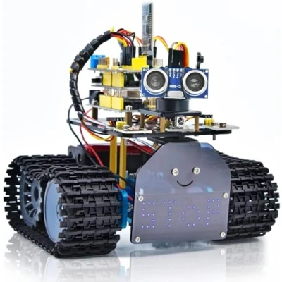 Afbeelding van KEYESTUDIO Smart Robot Car Kit voor Arduino IDE, met Line Tracking Module, Ultrasone Sensor, IR Intelligent &amp; Educatief Speelgoedauto Robotic Kid Teen Adult