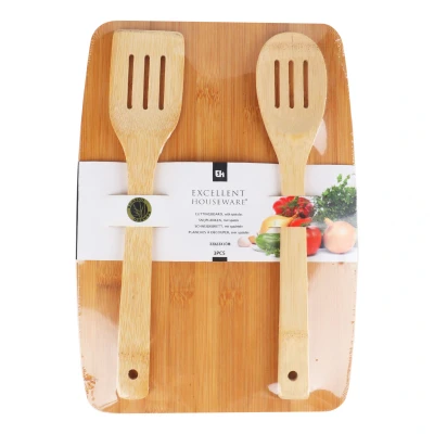 Afbeelding van Excellent Houseware Bamboe snijplank met spatels