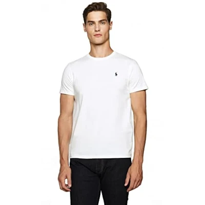 Afbeelding van POLO RALPH LAUREN Custom Slim Fit Jersey T shirt, Wit, M
