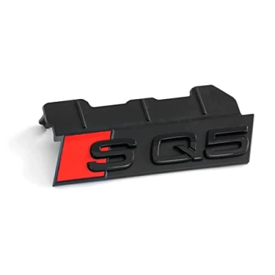 Afbeelding van Audi 80A071805 belettering SQ5 Clip Plakhouder Radiatorgrill Black Edition embleem, zwart/rood