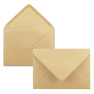 Afbeelding van FarbenFroh enveloppen in karamel, 75 stuks, DIN C5 22,0 x 15,4 cm, natte plakrand zonder venster, Kerstmis, wenskaarten