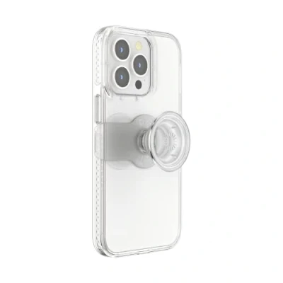 Afbeelding van PopSockets: PopCase Hoesje voor iPhone 13 Pro met een Verplaatsbare PopGrip Slide Standaard en Grip Verwisselbare Top Clear