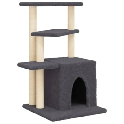 Afbeelding van VidaXL Kattenmeubel met sisal krabpalen 83,5 cm donkergrijs