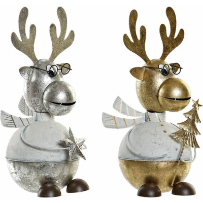 Afbeelding van Kerstversiering DKD Home Decor Metaal Rendier (14 x 13 27 cm) (2 pcs)