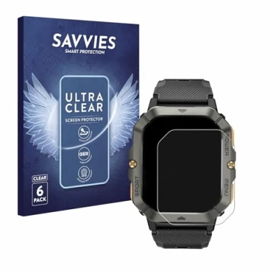 Afbeelding van Savvies Screenprotector voor Banlvs Smartwatch 2.02&quot; Folie Beschermfolie transparant (6 Stuks)