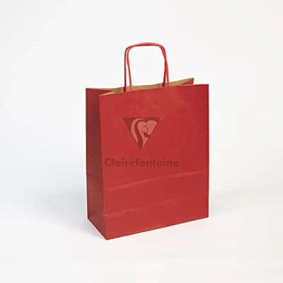 Afbeelding van Clairefontaine 395702C verpakking (met 25 geschenkzakjes, kraftpapier, 22 x 10 29 cm, ideaal voor uw geschenken en shopping) stuks rood