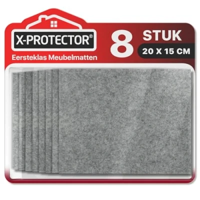 Afbeelding van Meubilair Pads Vloerbeschermers X PROTECTOR 8 Vilten Vellen 20x15cm voor Stoelpoten Premium Meubelpoten Gesneden Voetglijders die je nodig hebt!