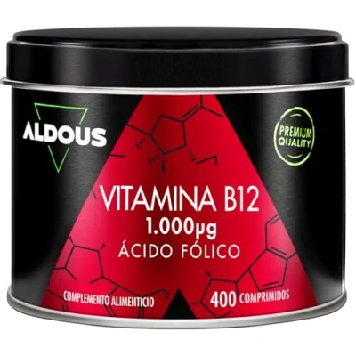 Afbeelding van Veganistische Vitamine B12 en Foliumzuur 400 tabletten 1000 mcg + tegen vermoeidheid moeheid Immuunsysteem afweerstoffen Meer dan 1 jaar lang