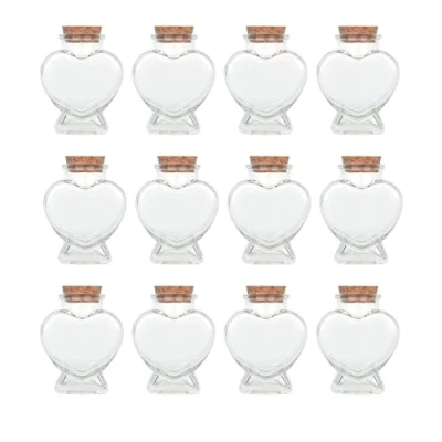Afbeelding van Magic Season Decoratieve glazen flessen met kurkstoppen, 12 stuks