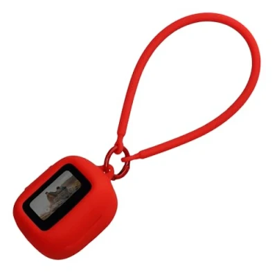 Afbeelding van kwmobile oordopjes case geschikt voor JBL Live Flex 3 / Buds Beam hoesje Oortjes cover met handstrap in ear koptelefoon hoes Silicone rood