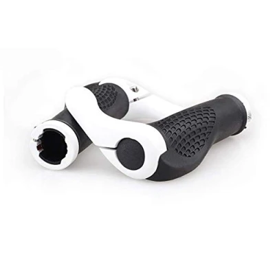 Afbeelding van VOANZO fietsstuurgrepen, ergonomisch ontwerp rubberen MTB mountainbike handgrepen met stuuruiteinden hoorns, comfortabele beschermer (zwart + wit)