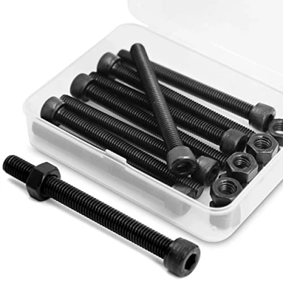 Afbeelding van M8 x 80 mm 8 stuks binnenzeskantschroef en moer combinatiebox cilinderschroeven met binnenzeskant 12,9 graden koolstofstaal