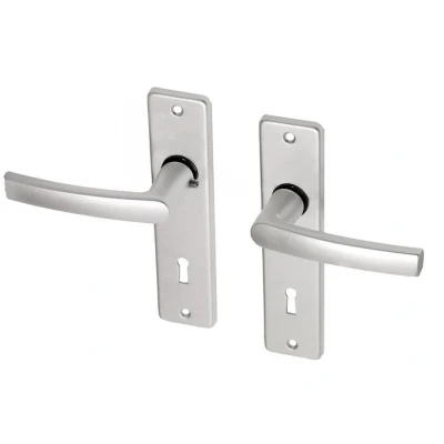 Afbeelding van Deurkruk met schild SL72 aluminium blokmodel Per Set