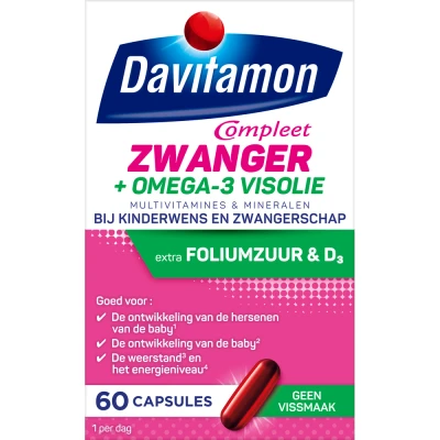 Afbeelding van Gratis Verzending: 4x Davitamon Compleet Mama Omega 3 Visolie 60 capsules