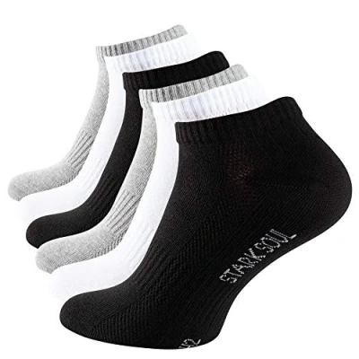 Afbeelding van STARK SOUL Sport &amp; Lifestyle Sneakersokken in premium kwaliteit, uniseks, voor dames en heren, 6 paar, maten 35 50, x zwart/wit/grijs, 43 46 EU