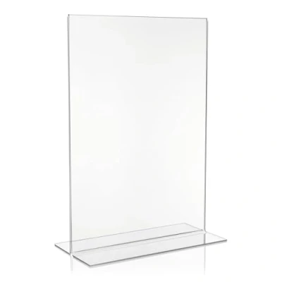 Afbeelding van DIN A3 reclamestand/T standaard in staand formaat/tafelstandaard van origineel plexiglas ®