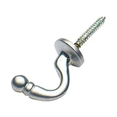 Afbeelding van Bulk Hardware Vouwhouder, 40 mm, verchroomd, 2 stuks mm Kugelkopf Gardinen Raffhalter, Chrom Satiniert/Weiß