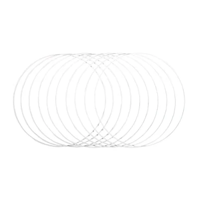 Afbeelding van Rayher Metalen ringen, 10 stuks (1 stuk), 30 cm ø, wit gecoat, dikte ca. 3 mm, draadringen om te knutselen, voor wikkeltechniek, dromenvanger, bloemschikken, bruiloftskrans, hoeps, 25218102