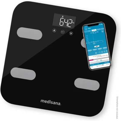 Afbeelding van Medisana BS 602 Connect lichaamsanalyse weegschaal met WiFi zwart