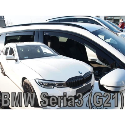 Afbeelding van Zijwindschermen donker getint tbv BMW 3 serie G21 5 deurs Stationwagon model vanaf 2019 set is voor de 4 deuren V + A pasvorm