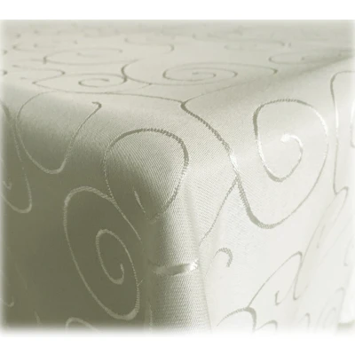 Afbeelding van JEMIDI tafelkleed ornamenten zijdeglans edele tafelhoes Champagne Vorm Eckig Maat 90x90