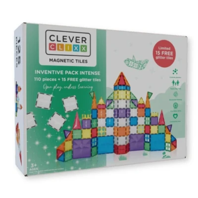 Afbeelding van Cleverclixx Magnetisch Speelgoed Inventive Pack Intense 110 Stuks +3 jaar
