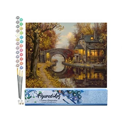 Afbeelding van Figured&#039;Art Schilderen op Nummer Volwassenen canvas Pensionering en rust Handwerk acrylverf Kit DIY Compleet 40x50cm zonder frame