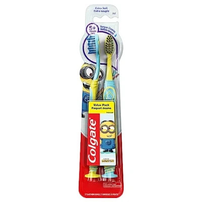 Afbeelding van Colgate Kindertandenborstel met zuignap, extra zacht Minions (2 tellen)