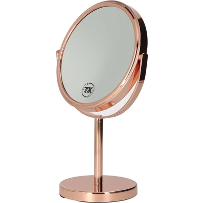 Afbeelding van Make up spiegel op voet 7x vergrotend rosé goud