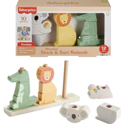 Afbeelding van Fisher Price Houten Dieren Stapelen en Sorteren