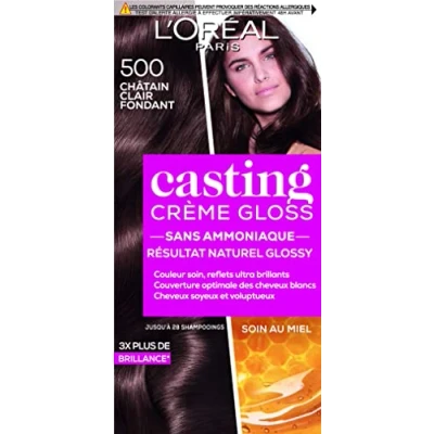 Afbeelding van L&#039;Oréal Paris Casting Creme Gloss kleuring tone in klei voor haar zonder ammoniak lichtbruin (500) 1 stuk