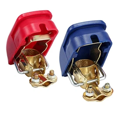 Afbeelding van Tawveml Universele 2 stuks snelklemmen voor autobatterijen 12V/24V accupoolklemmen accuklemmen connectoren caravan, camper, terminalpaar bootautoklemmen (1 paar)