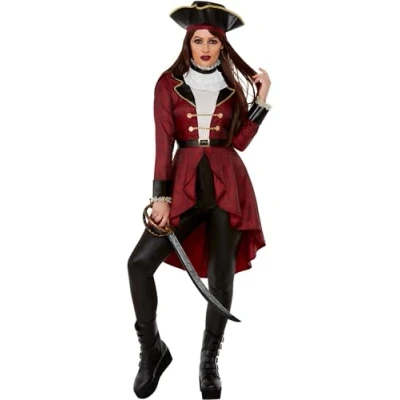 Afbeelding van Smiffys Kostuum S Deluxe Swashbuckler Pirate Bordeaux rood