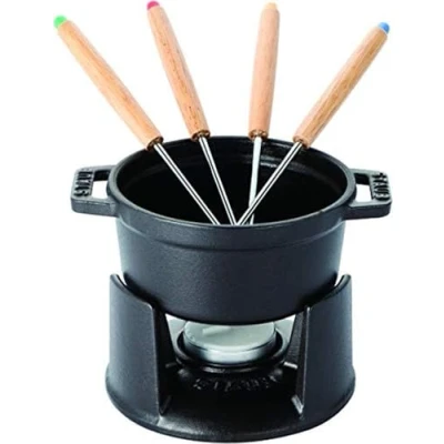 Afbeelding van Staub Minifondueset, Induktionsgeeignet, Gusseisen, Schwarz, 13 x 9.9 7 cm, 1 Einheiten