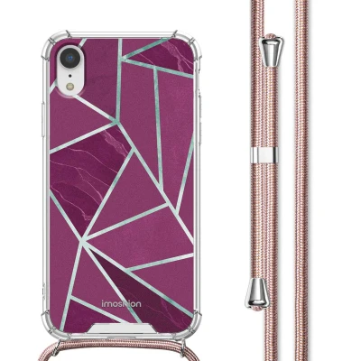 Afbeelding van Apple iPhone Xr Hoesje Kunststof iMoshion Softcase/Koordhoesje/Backcover Bordeaux Graphic Telefoonhoesje
