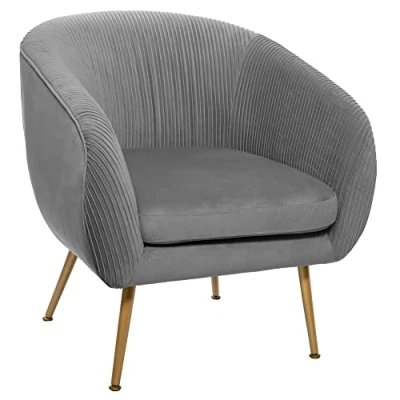 Afbeelding van Atmosphera CREATEUR D&#039;INTERIEUR ATM 166596B van fluweel, grijs, plissé, H 78 cm, Solaro, polyester, cm