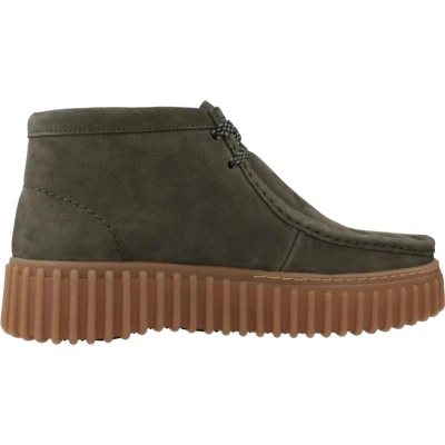 Afbeelding van Clarks Torhill MOSS Sportieve veterschoenen Dark green, Dames, Maat: 37, green Nubukleer