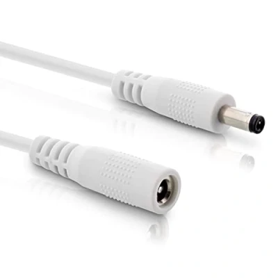 Afbeelding van InLine DC verlengkabel, universele voedingsverlengkabel voor ledstrips, bewakingscamera&#039;s, printers, routers, switches en nog veel meer, stekker/bus 5,5 x 2,5 mm, wit, 2 m