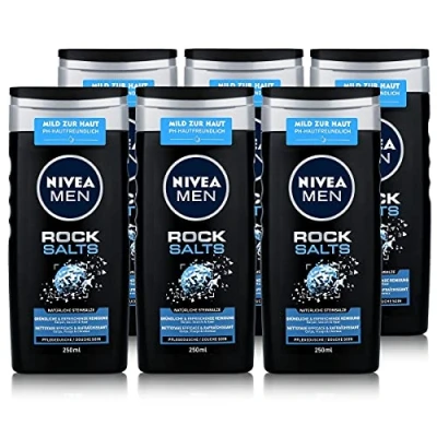 Afbeelding van Nivea douchegel Men Rock Salts, set van 6 stuks, 250 ml