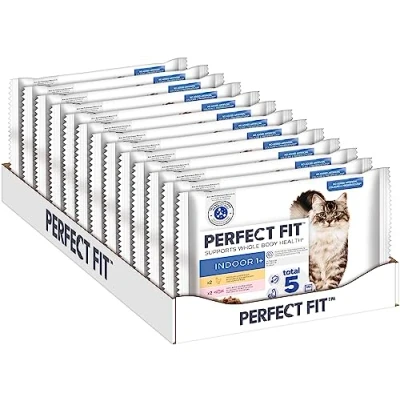 Afbeelding van Perfect Fit Indoor 1+ Natte voeding voor volwassenen huiskatten vanaf 1 jaar selectie in sauzen ondersteunt de vitaliteit 52 x 85 g