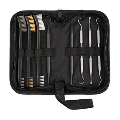 Afbeelding van Tough Tactical Tools Wapenreinigingsset, dubbelzijdig nylon/messing /stalen pistool, 3 stalen pistolen en 2 polymeerpicks voor pistolen, geweren andere vuurwapens