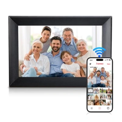 Afbeelding van Moman WF11T digitale fotolijst, 25,6 cm (10,1 inch), wifi, foto, touchscreen, 32 GB geheugen, automatische rotatie, delen van foto&#039;s en video&#039;s via app, ideaal als cadeau