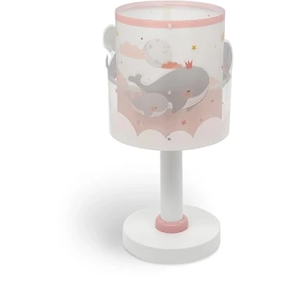 Afbeelding van Dalber kinder tafellamp Bureau kinderkamer kinderlamp Whale Dreams walvissen dieren roze