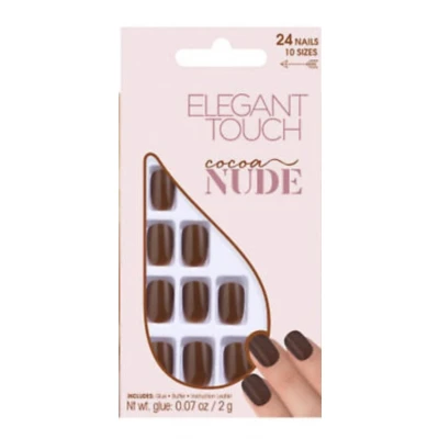 Afbeelding van Elegant Touch Kunstnagels Cocoa Nude 24 stuks+Lijm