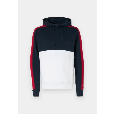 Afbeelding van Tommy Hilfiger Global Stripe Block Hoodie Sweater, Heren, Maat: Small, Desert sky